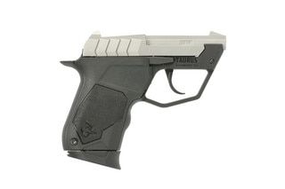2.5" .22 LR pistol with tip-up barrel and matte stainless slide.